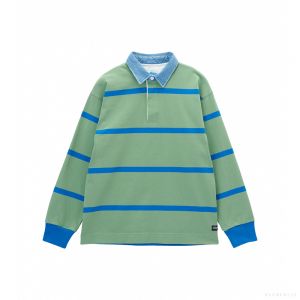 Gramicci MEN'S LANGDON RUGBY SHIRT (OLIVE /BLUE)