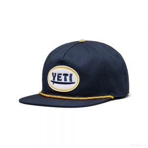 YETI BIG WAVE FLAT BRIM ROPE HAT NAVY
