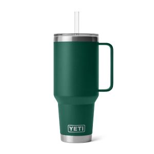 YETI RAMBLER 42 OZ MUG WITH STRAW LID BLACK FOREST GREEN