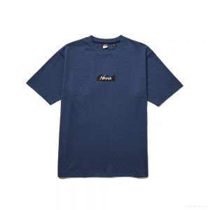  NANGA Men's ECO HYBRID MT LOGO TEE (NAVY)