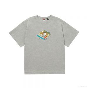 NANGA Men's ECO HYBRID TEE(DOG PT) (LIGHT GREY)
