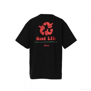 NANGA Men's ECO HYBRID TEE(GL PT) (BLACK)