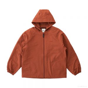 Gramicci MEN'S NORTHSIDE PLAID HOODED JACKET BRICK