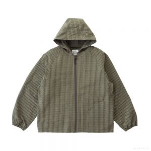 Gramicci MEN'S NORTHSIDE PLAID HOODED JACKET DEEP BROWN
