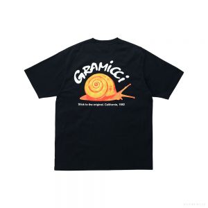 Gramicci UNISEX SNAIL TEE VINTAGE BLACK