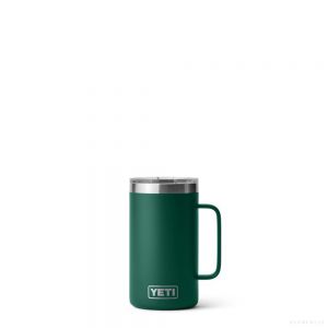 YETI RAMBLER 24 OZ MUG WITH MAGSLIDER LID BLACK FOREST GREEN