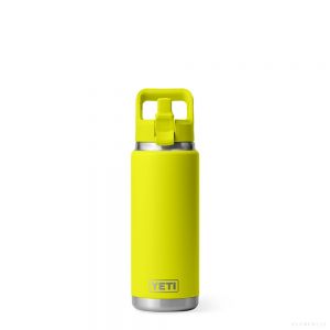 YETI RAMBLER 26 OZ BOTTLE WITH STRAW CAP FIREFLY YELLOW