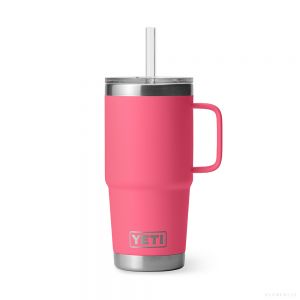 YETI RAMBLER 25 OZ MUG WITH STRAW LID TROPICAL PINK
