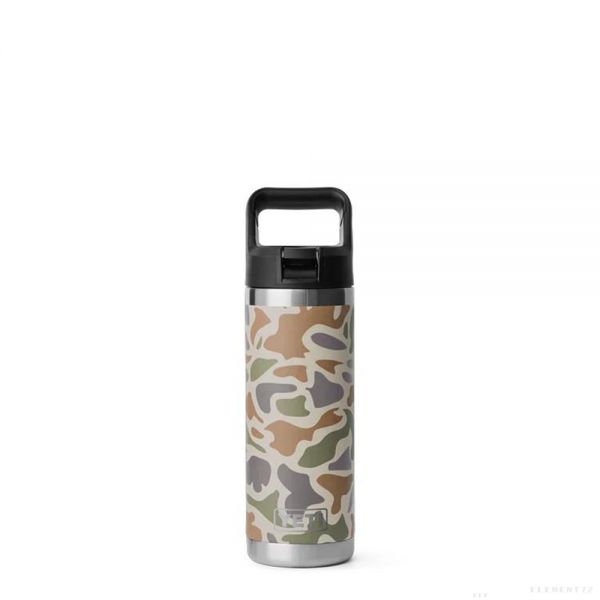 YETI RAMBLER 18 OZ BOTTLE WITH STRAW CAP TAN CAMO