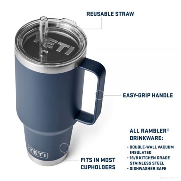 YETI RAMBLER 42 OZ MUG WITH STRAW LID NAVY