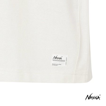 NANGA Men's ECO HYBRID BOX LOGO LOOSE FIT TEE (WHITE) #F