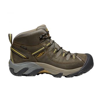 KEEN Men's TARGHEE II MID WP (BLACK OLIVE / YELLOW)