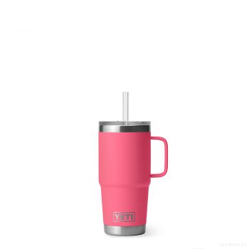 YETI RAMBLER 25 OZ MUG WITH STRAW LID TROPICAL PINK