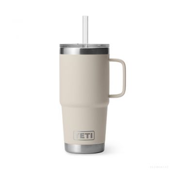 YETI RAMBLER 25 OZ MUG WITH STRAW LID CAPE TAUPE