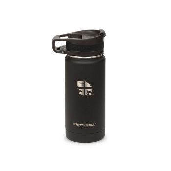 Earthwell 16 Oz VACUUM BOTTLE VOLCANIC BLACK - ROASTER LOOP CAP