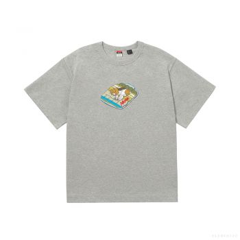 NANGA Men's ECO HYBRID TEE(DOG PT) (LIGHT GREY)