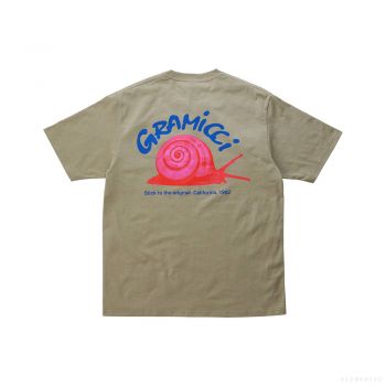 Gramicci UNISEX SNAIL TEE KHAKI 