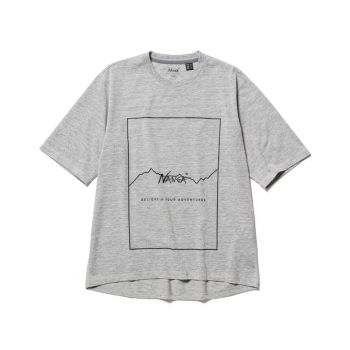 NANGA Men's DRY MIX FRAME LOGO TEE (MATTE GREY) 