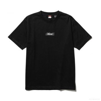 NANGA Men's ECO HYBRID MT LOGO TEE (BLACK)