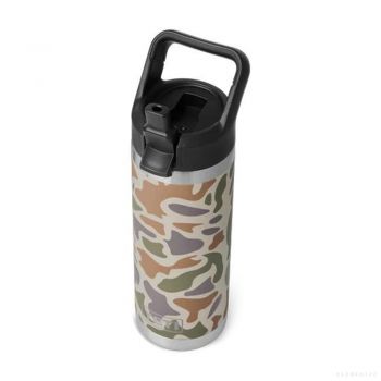 YETI RAMBLER 18 OZ BOTTLE WITH STRAW CAP TAN CAMO