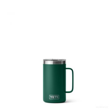YETI RAMBLER 24 OZ MUG WITH MAGSLIDER LID BLACK FOREST GREEN