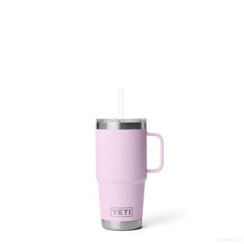 YETI RAMBLER 25 OZ MUG WITH STRAW LID CHERRY BLOSSOM