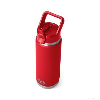 YETI RAMBLER 26 OZ BOTTLE WITH STRAW CAP RESCUE RED