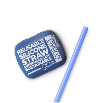 Gosili REUSABLE SILICONE STRAW + CASE (COBALT)