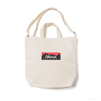 NANGA LOGO CANVAS TOTE  2 WAY BAG (NATURAL) #F