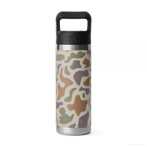 YETI RAMBLER 18 OZ BOTTLE WITH STRAW CAP TAN CAMO