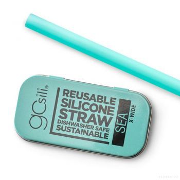 Gosili EXTRA-WIDE SINGLE STRAW + TRAVEL CASE SEA