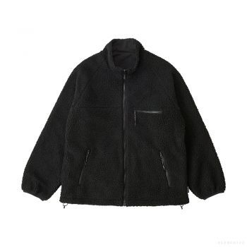 Gramicci UNISEX REVERSIBLE SHERPA JACKET CHARCOAL / BLACK