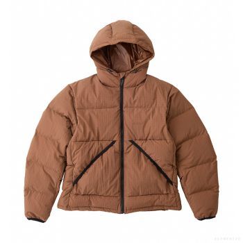 Gramicci UNISEX DOWN PUFFER HOODED JACKET BROWN