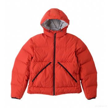 Gramicci UNISEX DOWN PUFFER HOODED JACKET BURNT RED