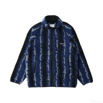 Gramicci UNISEX RIPPLE SHERPA JACKET NAVY RIPPLE