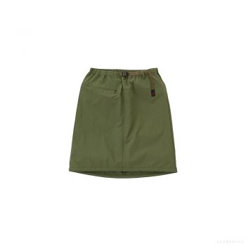 Gramicci WOMEN'S NYLON PACKABLE MIDI SKIRT (OLIVE)