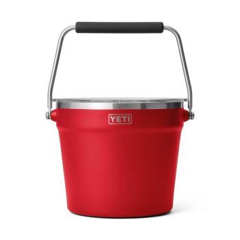 YETI RAMBLER BEVERAGE BUCKET RESCUE RED