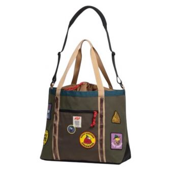TOPO DESIGNS X TSPTR MOUNTAIN UTILITY TOTE OLIVE/WOODLAND