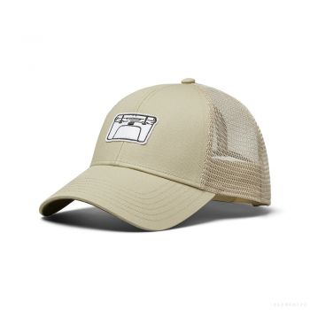 YETI TUNDRA BADGE LOW PRO TRUCKER HAT KHAKI