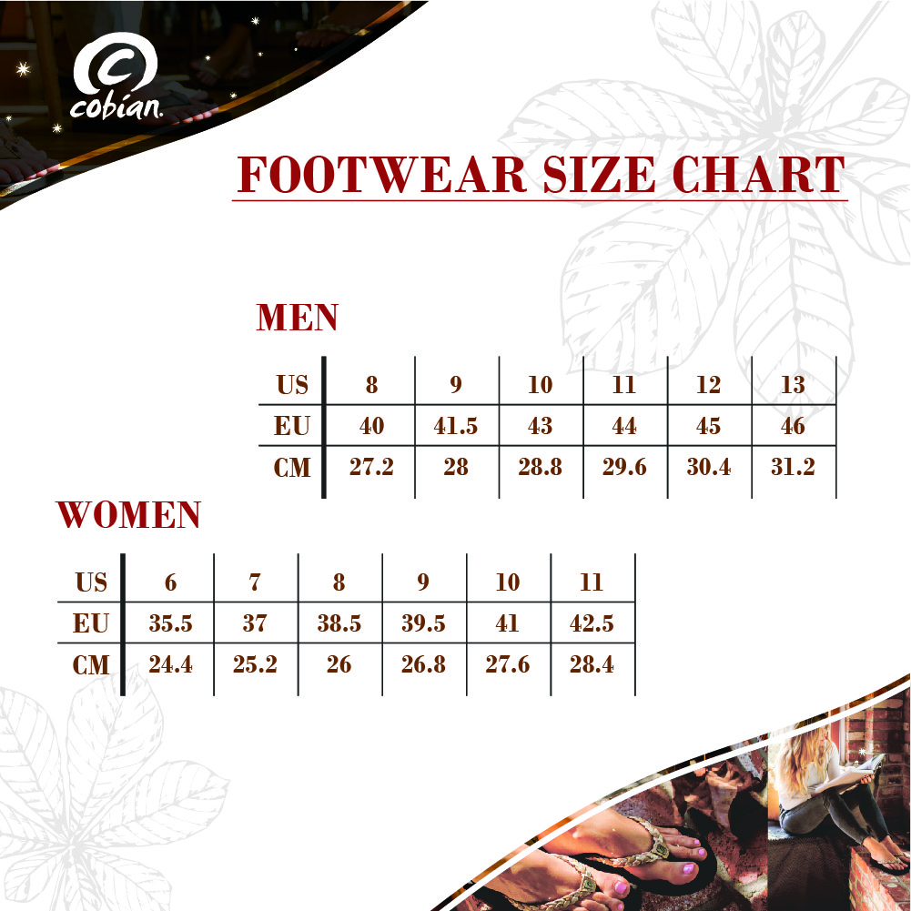 Cobian size chart deals